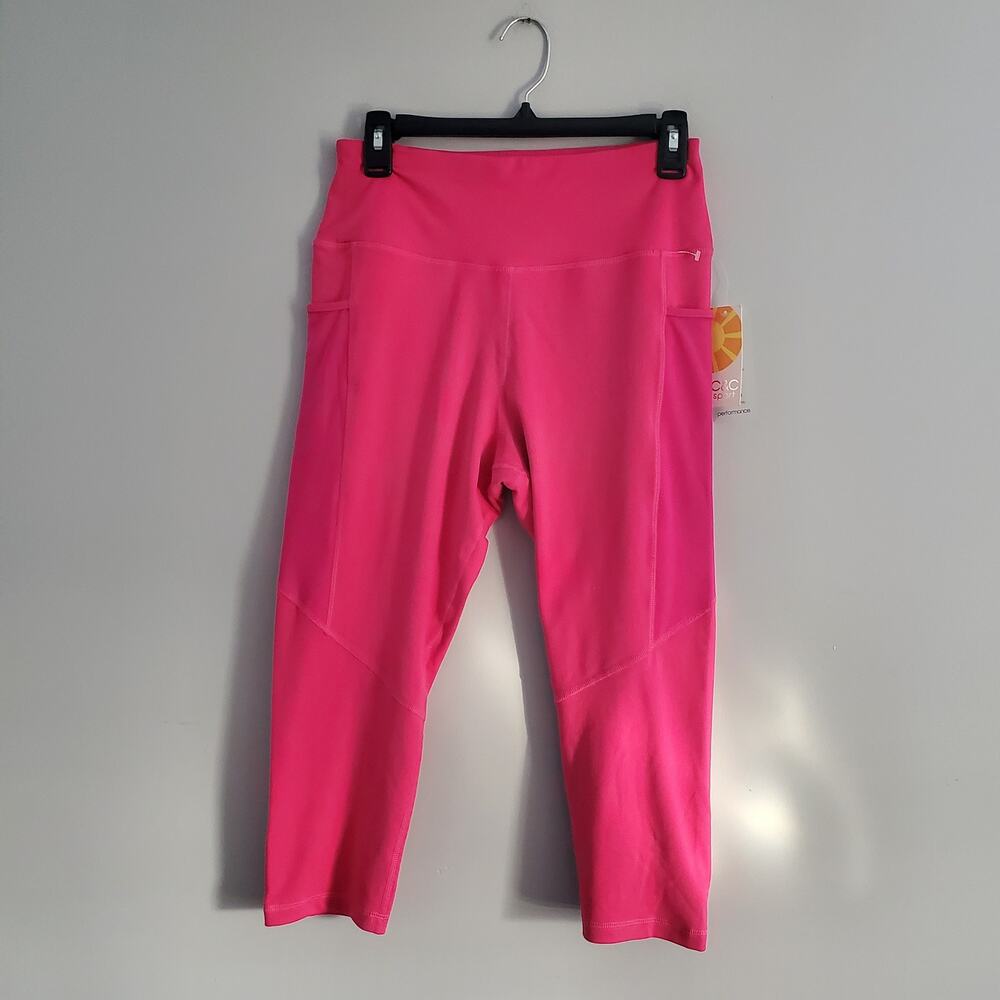 C&C Sport Athleisure Pink Caprl Workout Pants L